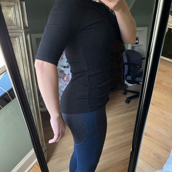 Michael Stars Ribbed Turtleneck Black OS - Picture 4 of 7